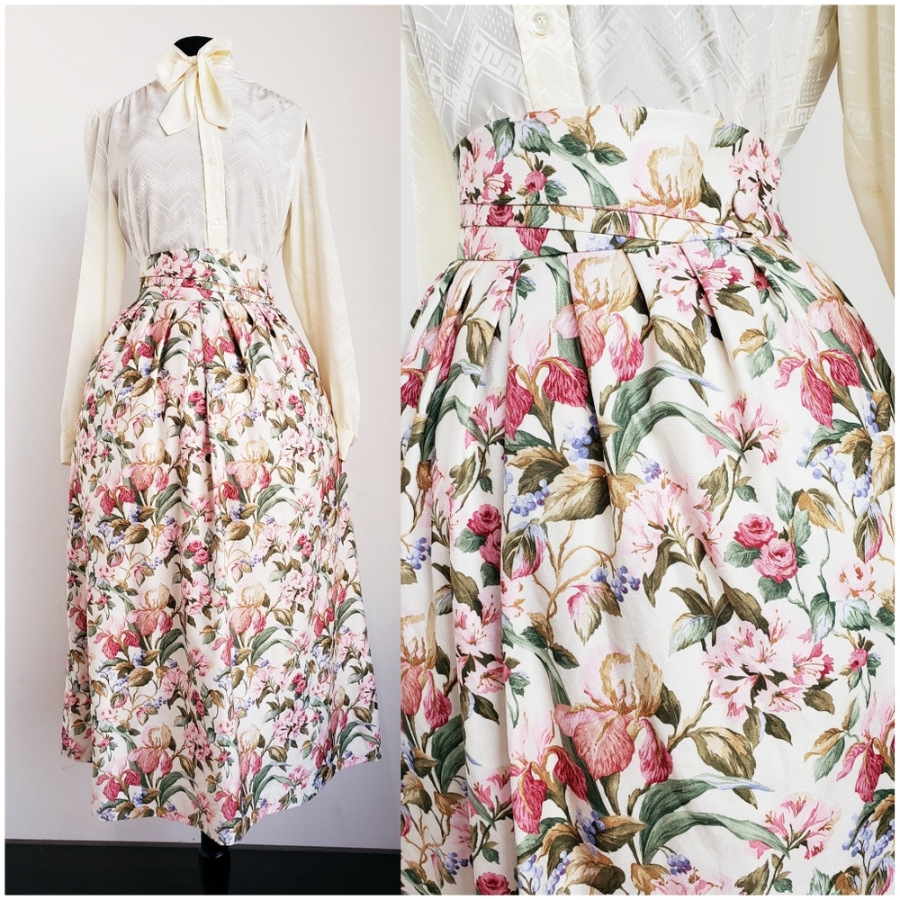Vintage pastel floral skirt